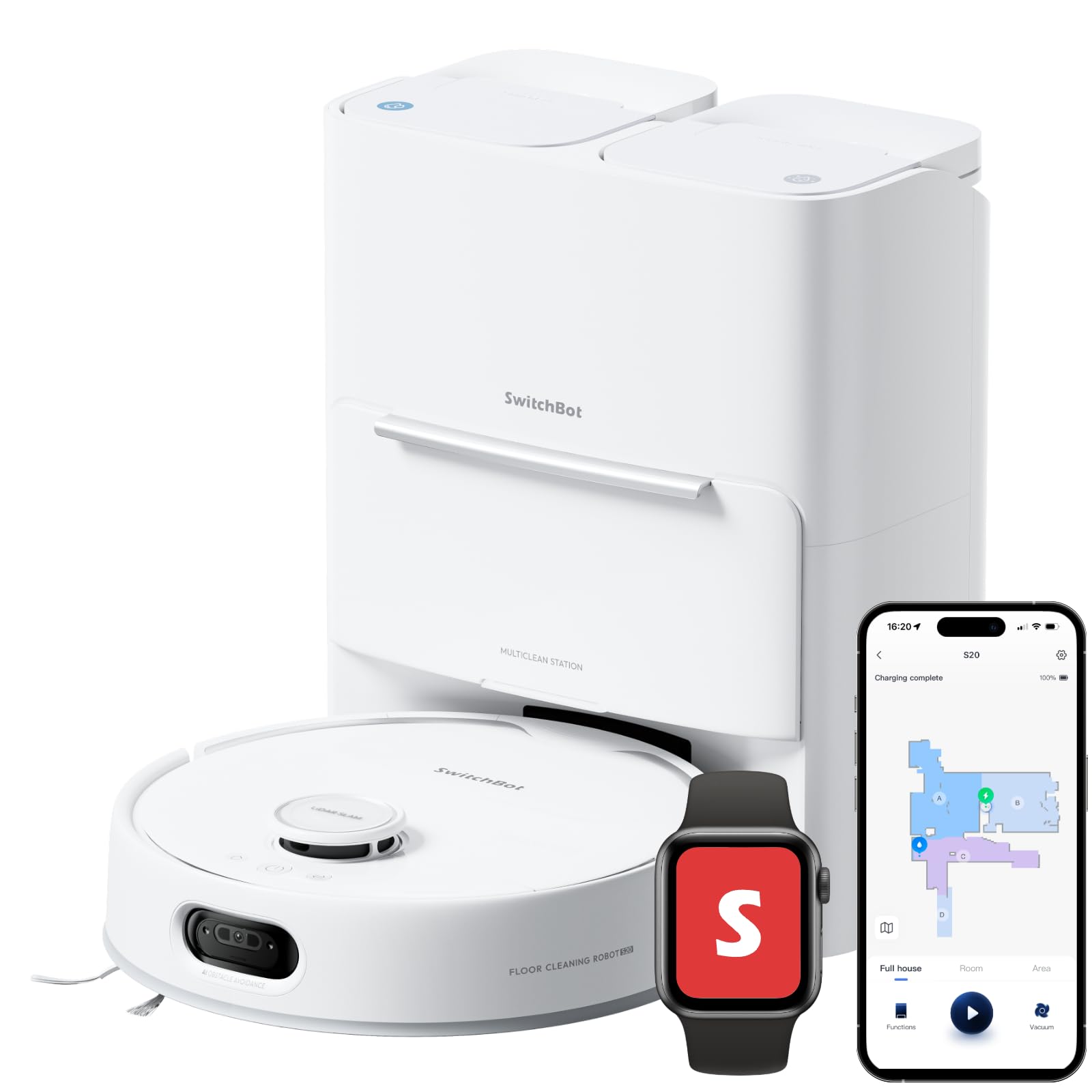 Amazon.com - SwitchBot S20 Robot Vacuum and Mop with Matter